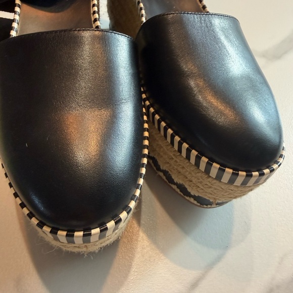Tory Burch Black and Tan Espadrille Wedges - Picture 9 of 14